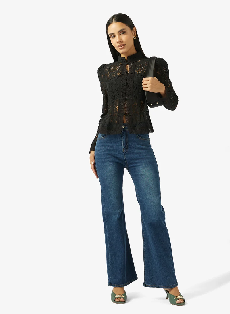 Ginger High Rise Wide Leg Jeans